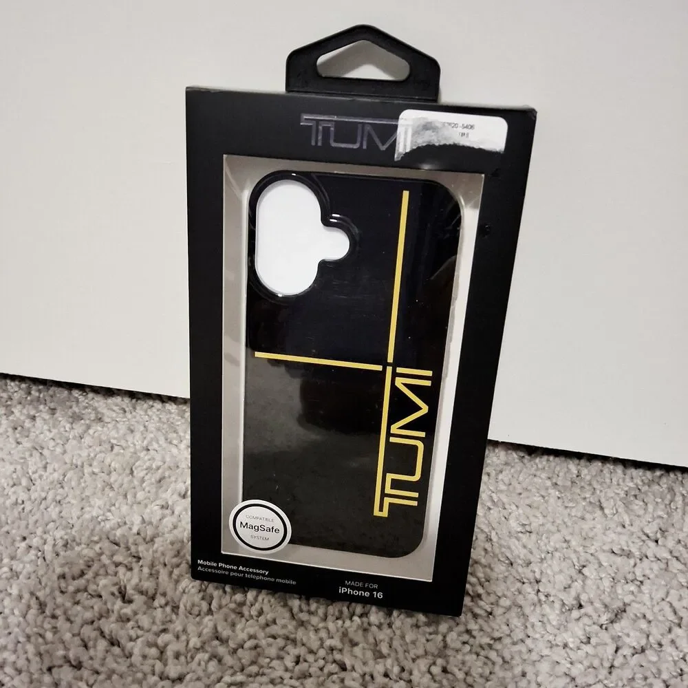 Tumi iPhone 16 MagSafe Wireless Charging Black/Yellow Cellphone Case Brand New